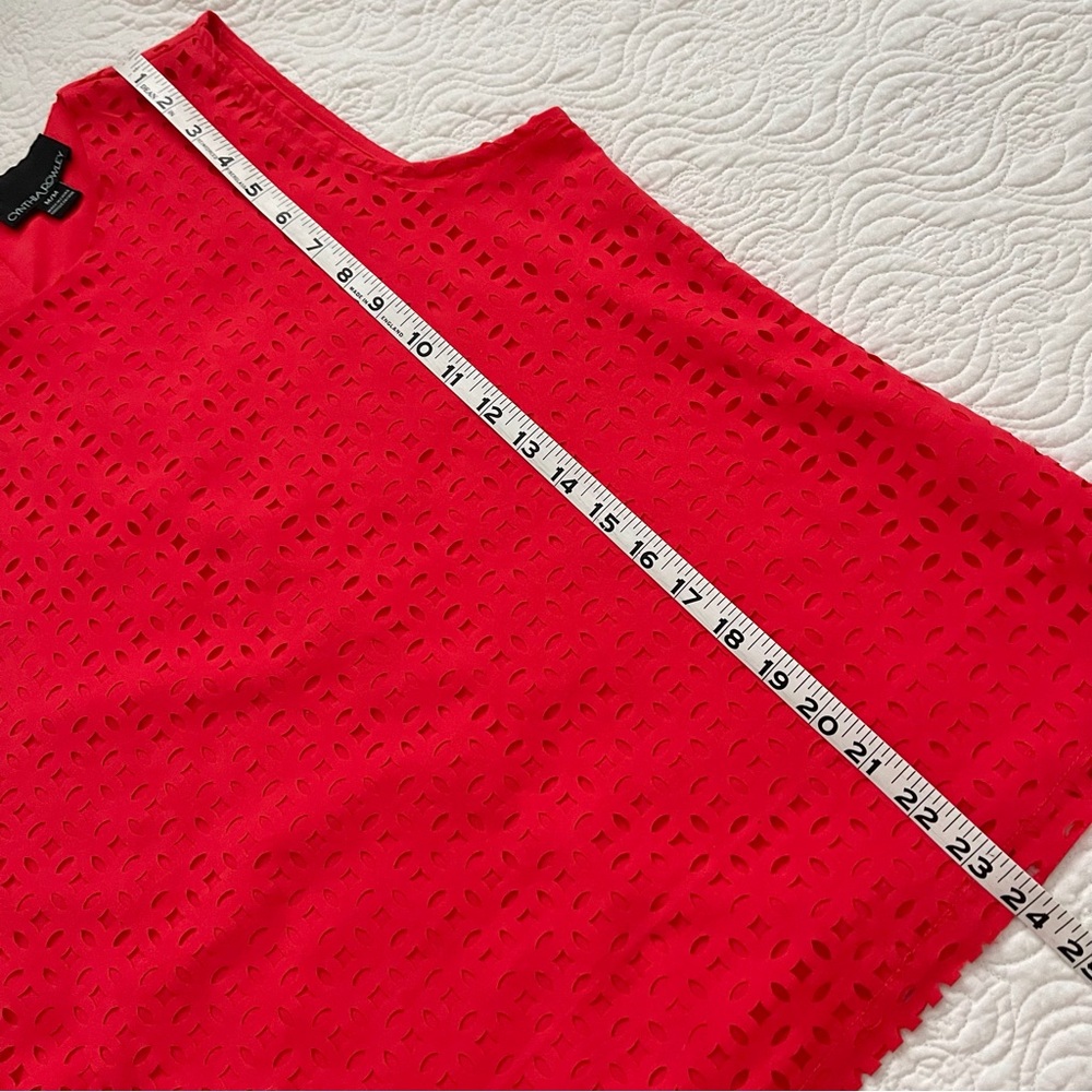 Cynthia Rowley Blouse Sleeveless Cutout Lace Size M - Picture 9 of 14